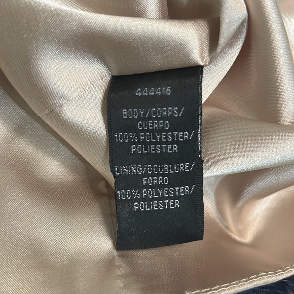 Monique Lhuillier Navy Blue Lace Crochet Overlay Peplum Hem Mini Dress - 6 - Picture 13 of 15